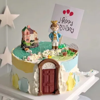 Mažasis Princas Tortas Topper Žvaigždžių karūna Desertas Dekoracija Berniukas Gimtadienio tortas dekoravimo vaikų žaislas