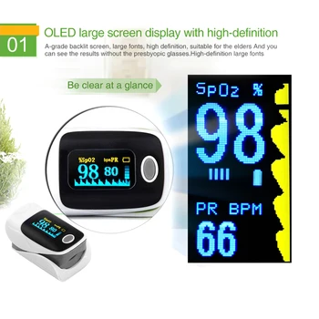 Medicinos Skaitmeninį Piršto Pulse Oximeter OLED Ekranas Kraujo Deguonies Jutiklio Matavimo Skaitiklis Namų Sporto De Dedo Dropship