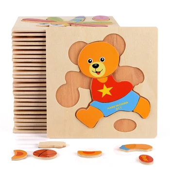 Mediniai Montessori Įspūdį Rūšiavimo Matematikos Gyvūnų Vaisių Plytų Ikimokyklinio Mokymosi Švietimo Žaidimas Kūdikių Bamblys Pjūklelis Dėlionės, Žaislai