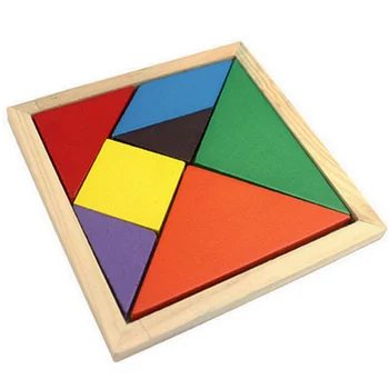 Mediniai Tangram 7 Gabalas Dėlionės Spalvinga Aikštėje IQ Žaidimas galvosūkis Pažangi Švietimo Žaislas, Vaikas Žaidimai Ir Galvosūkiai
