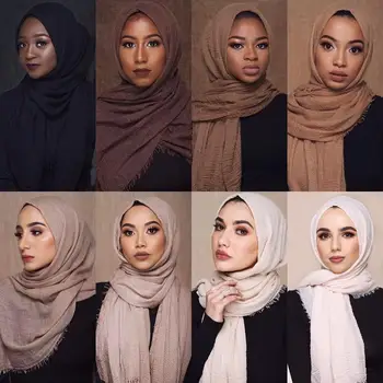 Medvilnės Skalbiniai Musulmonų wrap ir skara Islamas Turbaną Nešioti Moterų Headscarves Naujas Moterų Vingiuoti Momentinių Hijab Pagal Šalikas