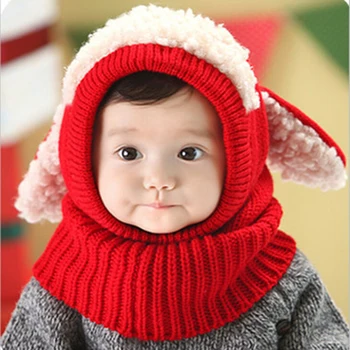 Megzti Triušio Ausies Kūdikių Skrybėlę Naujagimių Fotografijos Rekvizitai Žiemos Vaiko Bžūp Berniuko Kepurę su Šaliku Šiltas Vaikų Skrybėlę Kūdikio Kepurė