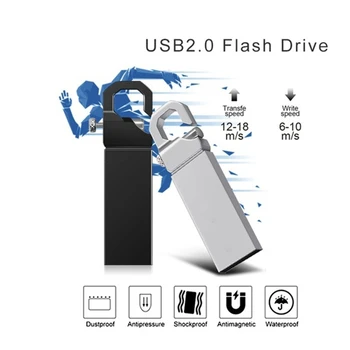 Metalo flash usb flash diskas 128GB 64GB pendrive 16GB 32GB vandeniui pen drive 8GB cle usb 2.0 memoria usb raktas logotipą