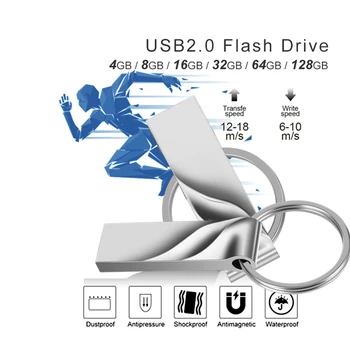 Metalo key usb flash drive 16GB 32GB pendrive 128GB 64GB vandeniui pen drive 8GB flash usb 2.0 memoria usb raktas logotipą