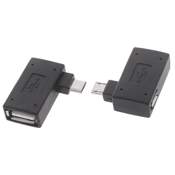 Micro Adapteris USB 2.0 Moterų ir Vyrų Micro OTG Maitinimo Prievadas 90 Laipsnių Dešiniuoju Kampu, USB OTG Adapteriai