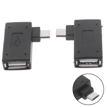 Micro Adapteris USB 2.0 Moterų ir Vyrų Micro OTG Maitinimo Prievadas 90 Laipsnių Dešiniuoju Kampu, USB OTG Adapteriai