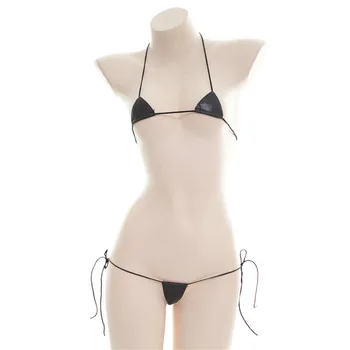 Micro bikini 2019 Seksualus Lakinės odos trikampis, Kvadratas String girl Thong Paplūdimys maudymosi kostiumėliai moterims, maudymosi kostiumėlį biquini bikini monokini