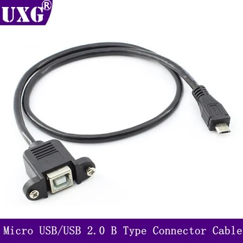 Micro-USB 5pin Micro USB 2.0 Male į USB 2.0, B Tipo Moterų Jungties Kabelis, 50cm 30cm Su Panel Mount Skylės laidų