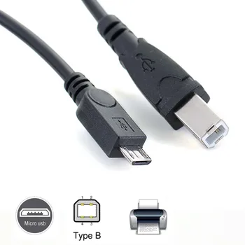 Micro usb Male į USB 2.0 B Male Duomenų OTG Kabelį, Laidą, Telefono Spausdintuvas, Skeneris paramos išmanųjį telefoną, planšetinį kompiuterį