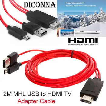 Micro USB į HDMI 1080P HD TV Kabelio Adapteris USB 2.0 įkrovimo Samsung s3 s4 s5 note2 note3 note4 11PIN Priedai