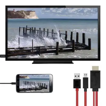 Micro USB į HDMI 1080P HD TV Kabelio Adapteris USB 2.0 įkrovimo Samsung s3 s4 s5 note2 note3 note4 11PIN Priedai