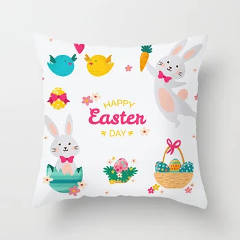 Mielas Animacinių filmų Easter Bunny Kiaušiniai Dekoratyvinis Mesti Pagalvės Apima Raidžių Pagalvėlė Padengti Sofa Namų Puošybos Aksesuarų Vaikams