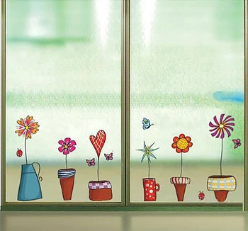 Mielas Animacinių filmų Gėlių Drugelis sienų lipdukai 