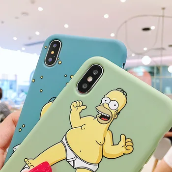 Mielas Animacinių filmų Homeras Bart soft case for iphone 12 MINI pro 11 x xs max xr 8 7 6 6s plius matinis silikonas telefono dangtelį Porų coque