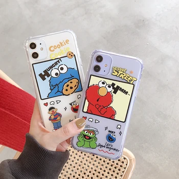 Mielas animacinių filmų Sesame Street telefono dėklas skirtas iphone 7 8 plius 