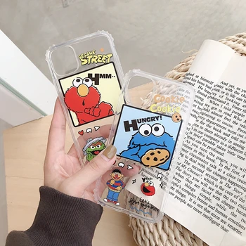 Mielas animacinių filmų Sesame Street telefono dėklas skirtas iphone 7 8 plius 