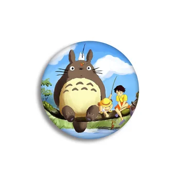 Mielas Animacinių filmų Totoro Emblemos ant Kuprinės, Japonų Anime Piktogramos Smeigtukai Ženklelis Apdailos Sagės Metaliniai Ženkliukai Drabužių Maišą 