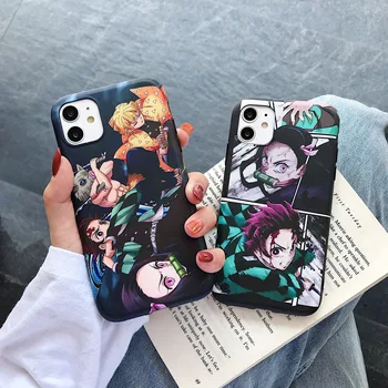 Mielas Japonija Demon Slayer Atveju Iphone 11 12 Pro 6 7 8 Plus X XR XS Max Telefono Atvejais Anime Kimetsu Nr. Yaiba Minkštos TPU Padengti Coque