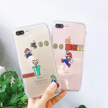 Mielas Marios klasikinis Žaisti Žaidimą telefono dėklas skirtas iphone 6 6s 7 8 Plus X XS MAX XR minkštos TPU Skaidrus apsauginis Dangtelis coque