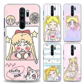 Mielas Sailor Moon Anime Telefoną Atveju Xiaomi Redmi 9 Pastaba 9S 8T 8 Pro 
