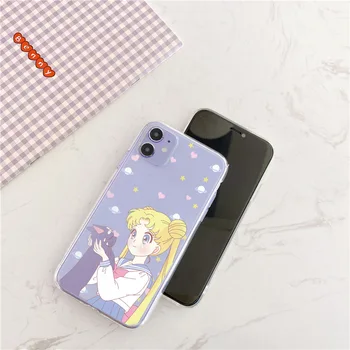 Mielas Sailor Moon Telefoną Atveju Huawei P40 30 Lite p20 pro mate 30 20 nova 5t P smart y9 Už Garbę 10 20 8x 9x 10 Minkštas Viršelis