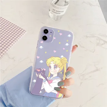 Mielas Sailor Moon Telefoną Atveju Huawei P40 30 Lite p20 pro mate 30 20 nova 5t P smart y9 Už Garbę 10 20 8x 9x 10 Minkštas Viršelis