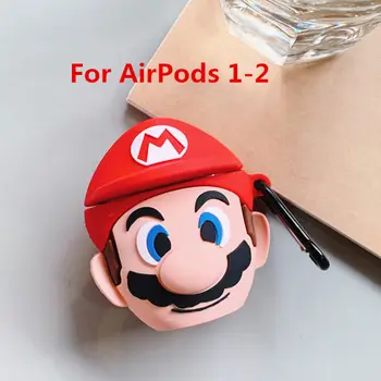 Mielas Super Mario Brothers Grybų Rupūžė Ausinių Atveju Airpods 1 2 Minkšto Silikono Ausinių Apsaugos Airpods pro Dangtelį