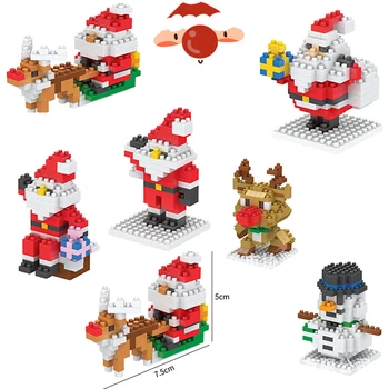 Mini Blokai Kalėdų Santa Claus Modelį, Plytos, Statyba akmenys Žaislas Vaikams, Vaikams Kūrėjas Draugas Vaikų Žaislas Kalėdų Dovana