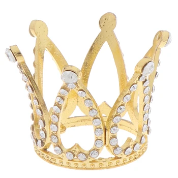 Mini Crown Princess Topper Crystal Pearl Tiara Vaikų Plaukų Papuošalai, Vestuvių Gimtadienio Tortas Dekoravimo Įrankiai