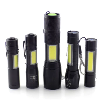 Mini galingas 2 LED žibintuvėlis COB Q5 USB įkrovimo linterna darbo flash šviesos Žibinto lempa Baterija žvejyba, Kempingas linternas