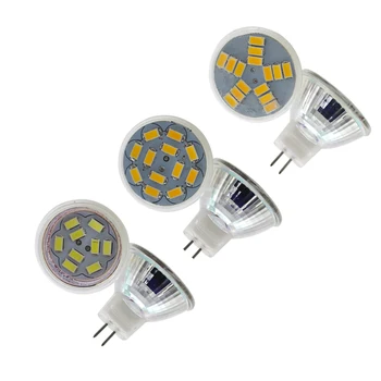 Mini GU4 MR11 LED Prožektoriai, Lemputės 3W 5W 7W AC/DC 12V LED Lempos, 9/12/15leds SMD5730 led lemputė Šiltai/šaltai Balta Pakeisti Halogeninės Šviesos