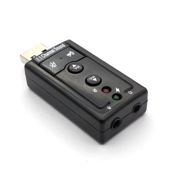 Mini Išorinį USB 2.0 Garso plokštė 7.1 Kanalo 3D Virtualus 12Mbps Garso Mic Garsiakalbio Adapteris, Mikrofonas (3,5 mm Stereo Ausinių Lizdas