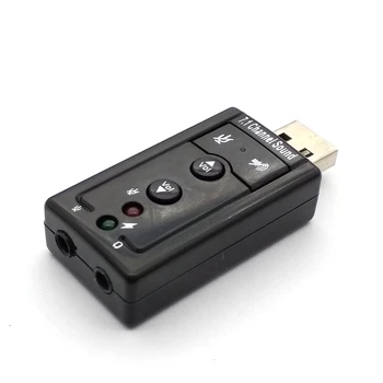 Mini Išorinį USB 2.0 Garso plokštė 7.1 Kanalo 3D Virtualus 12Mbps Garso Mic Garsiakalbio Adapteris, Mikrofonas (3,5 mm Stereo Ausinių Lizdas