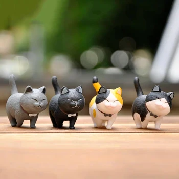 Mini kawaii bell katė Japonijos Anime puikus modeliavimo gyvūnų Katė PVC veiksmų skaičius, apdailos žaislas, kolekcines, modelis vaikams, žaislų, dovanų
