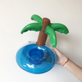 Mini Kokoso Medžio Gyvūnų Formos Pripučiamą Vandens Baseinas Gerti Taurės Stovo Laikiklį Plaukti Žaislas Padėkliukai Gėrimų Butelis