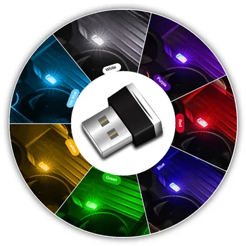 Mini LED Automobilių Šviesos Auto Interjero USB Atmosfera, Šviesos, Plug and Play Dekoro Lempos Avarinio Apšvietimo PC Automobilių Reikmenys