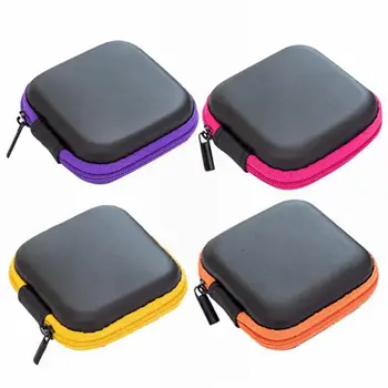 Mini mielas nešiojamas kietasis ausinės padengti ausų USB kabelio saugojimo krepšys ausinės dėžutė SD TF kortelę užtrauktuku maišelį saugojimui lauke