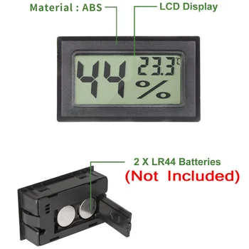Mini Patogus Skaitmeninis LCD Termometras Jutiklis Drėgmėmačiu Gabaritas Šaldytuvas Akvariumas Stebėsenos Ekranas Drėgmės Jutiklis
