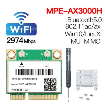 Mini PCI-E Wi-Fi6 DLP-AX3000H Adapteris Bevielio 2974Mbps Bluetooth 5.0 Wifi Kortelės 802.11 ax 160Mhz 2.4 G/5G ethernet Wlan dongle
