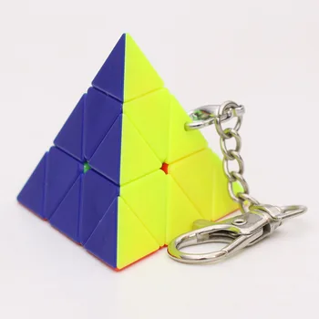 MINI Piramidę, kubą Magija Kubeliai Keychain 3,5 CM Magija Kubeliai Pakabukas Pasukti Puzzle Žaislai Vaikams Dovanų Magic Cube