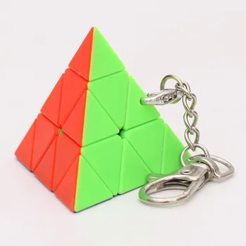 MINI Piramidę, kubą Magija Kubeliai Keychain 3,5 CM Magija Kubeliai Pakabukas Pasukti Puzzle Žaislai Vaikams Dovanų Magic Cube