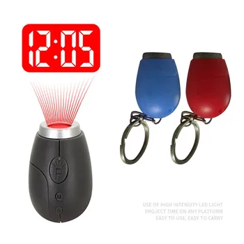 Mini Skaitmeninės Projekcijos Laikrodis Portable LED Sienų Lubų Laiko Projekcija Žiūrėti Magic Naktį Šviesos Elektroninis Laikrodis key chain dekoras