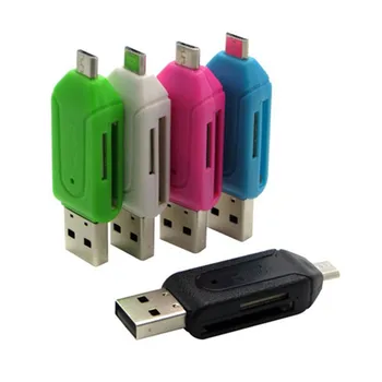 Mini USB 2.0, Mikro USB Kortelių Skaitytuvą Mikro SD Kortelė TF Kortelės Adapterio Kištuką Žaisti Spalvinga Pasirinkti Nešiojamas KOMPIUTERIS už Xiaomi Andriod