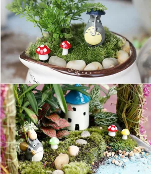 Mini Švyturio Vandens Ir Tilto Miniatiūrinės Figūrėlės Amatų Pasakų Sodo Gnome Moss Terariumai Dovana 
