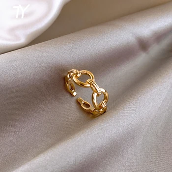 Minimalistinio Dizaino Prasme, Grandinės Sagtimi Aukso Atidaryti Žiedai Moteris Mados korėjos Piršto Papuošalai Vestuves Neįprasta Mergina Žiede