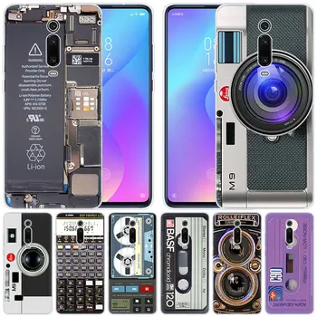 Minkštas Atveju Retro Vintage Camera Kasetės Muzikos Xiaomi Pocophone F1 Mi 9T Pro CC9 CC9E 9 9SE 8 A3 A2 Lite A1 5X 6X Mix3 Žaisti