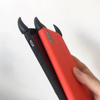 Minkštas Silikoninis Juodas Raudonas CaseDevil Ragai Demonas Kampo gaubtas, Skirtas Xiaomi mi 10T 10 Lite 5G redmi 9 9C 9A PASTABA 9S PRO 8T 10X K30 K20