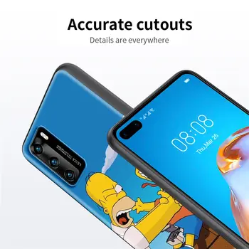 Minkštas Telefoną Atveju Huawei 30 P40 P20 Pro P10 Lite P Smart 2019 2020 Silikono Fundas Padengti Simpson Mielas