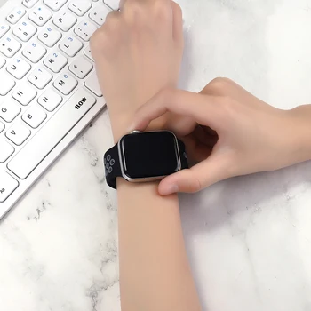 Minkšto Silikono Dirželis Apple Watch Band 6 SE 5 44MM 42MM Gumos Riešo Watchband iš iWatch Serija 1 2 3 4 40MM 38MM Priedai