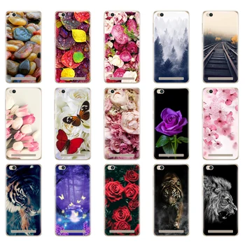 Minkšto Silikono TPU Case for xiaomi Redmi 5A 5.0 colių Telefoną Atveju Hongmi 5A Lukštais Dažyti Padengti Redmi 5a Katė gėlių